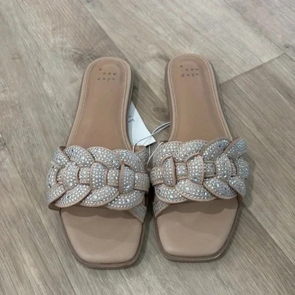 a new day Beige and Silver Sandals
